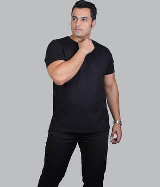 Xmex Pack of 1 Cotton Blend Regular Fit Men's T-Shirt ( Black )