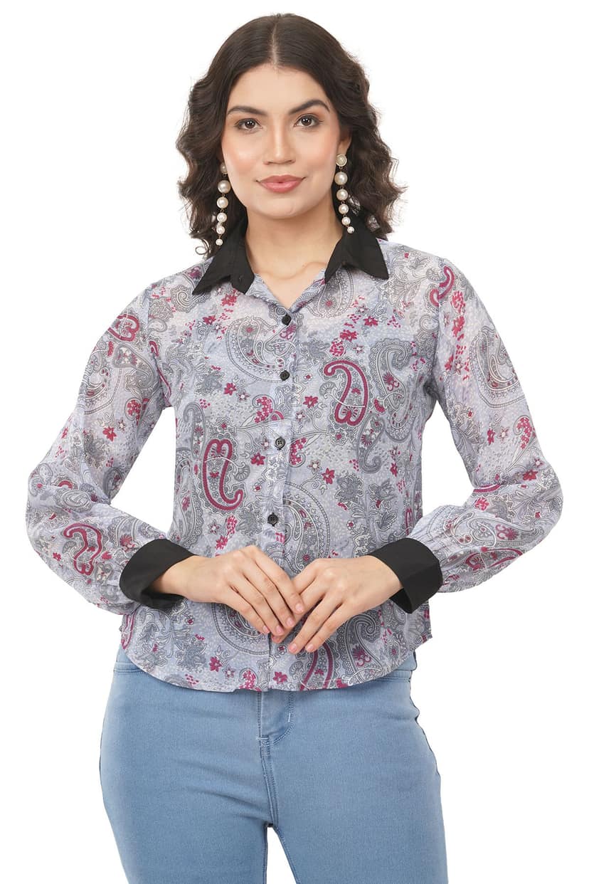 Womens Trendy Georgette Shirt view 3