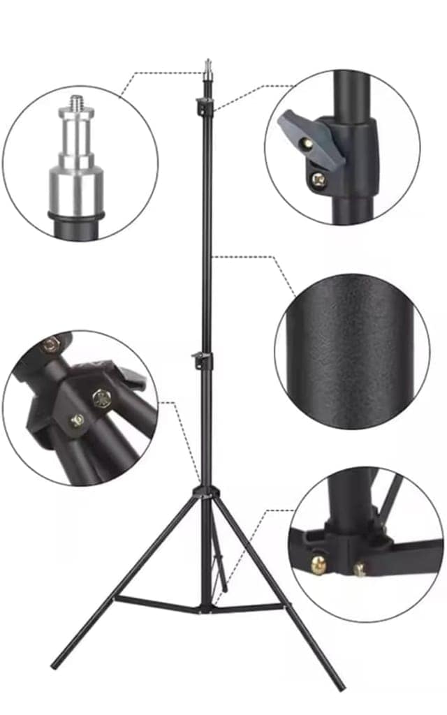 Tripod Stand adjst Upto 7 ft I with 360 Degree Ball Head Rotator & Mobile Holder for All Types of Mobile I Photography I Shooting I YouTube I Lightweight I Easy to Carry for Traveling I Metal I Black view 5