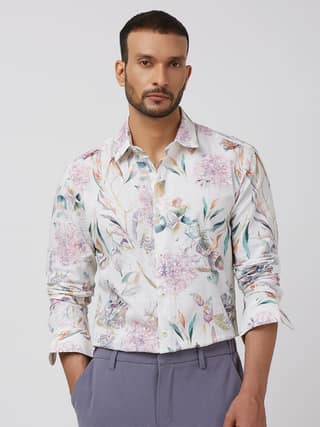 Multicolour Digital Print Slim Fit Casual Shirt