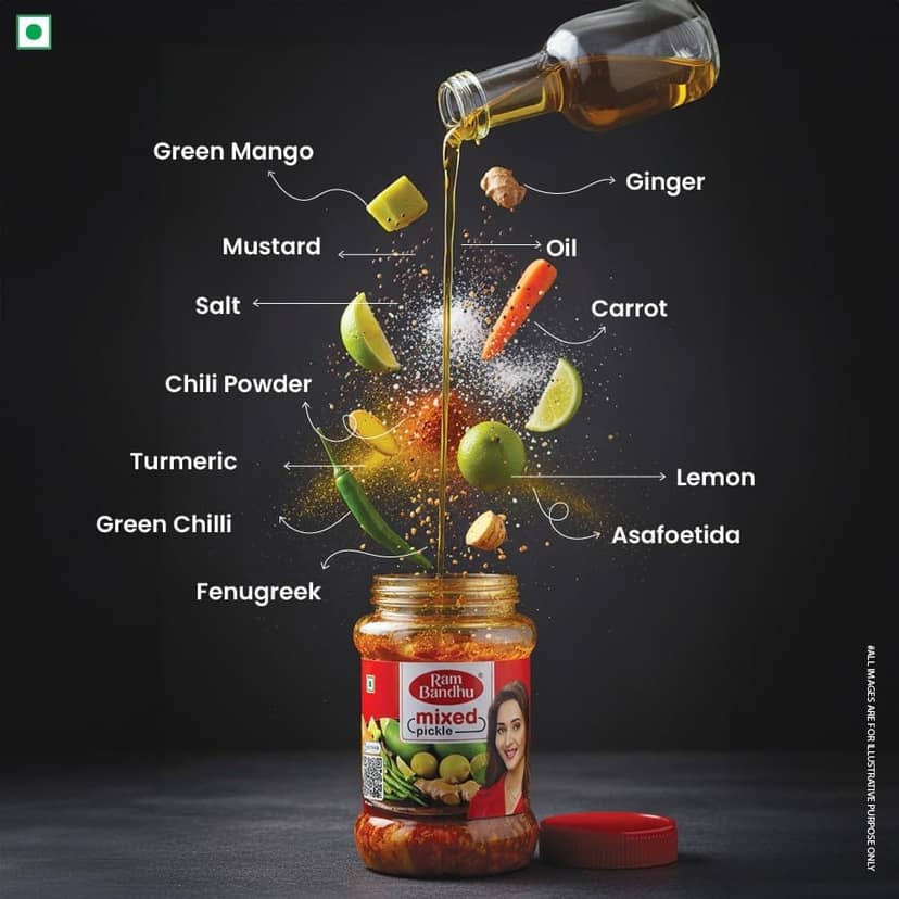 Ram Bandhu Mixed Pickle | Ready to Eat | 200gm | Pack of 2 | Hand-Picked Ingredients | Mixed Pickle delivers traditional Indian flavours with a perfect blend of spices that enhances every meal view 4