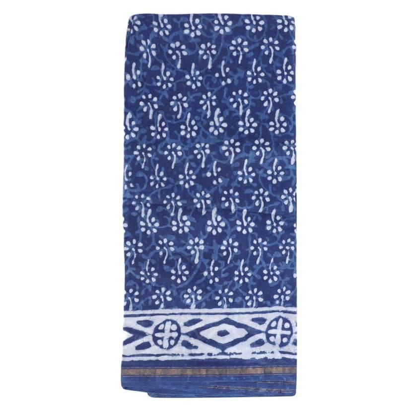 HANDLOOM CHANDERI PRINTED SAREE WITH BLOUSE (SKU - 1SCZ02191220 SAREE- 38) view 2