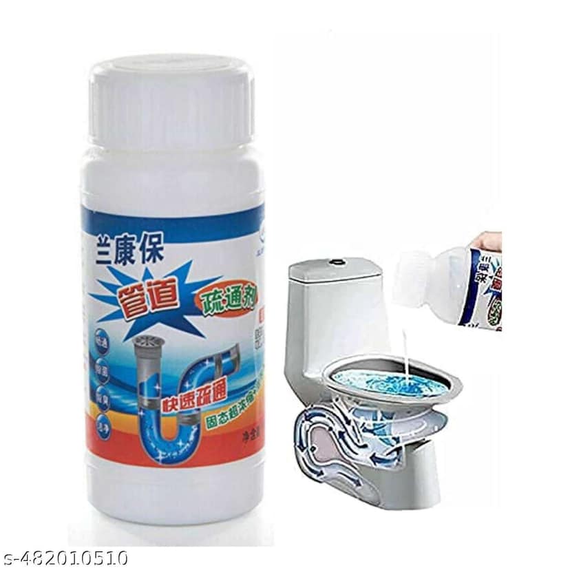 Sink and Drain Cleaner Powder Powerful and Clog Remover Sink Cleaning Powder Automatic Toilet Blockage Cleaner, Removes Clogs, Blockage in Washbasin, Septic Tank, Sinks, Pipes Color - White