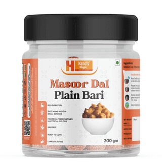 Hand’s Magic Masoor Dal Plain Bari | High Protein | Ready to Cook | 100% Homemade | No Preservatives | 200g