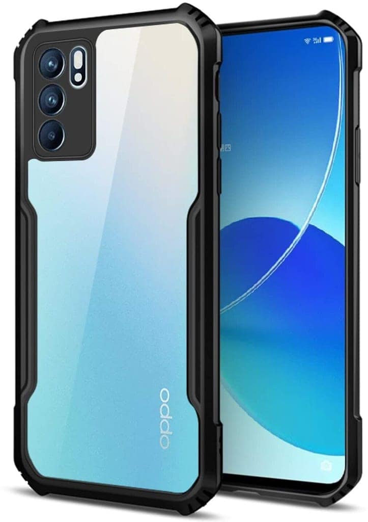 PLUGTECH Slim Shockproof Case | Matte Black Soft | Drop Protection | Precise Cutouts | Premium Mobile Cover for Oppo Reno 6