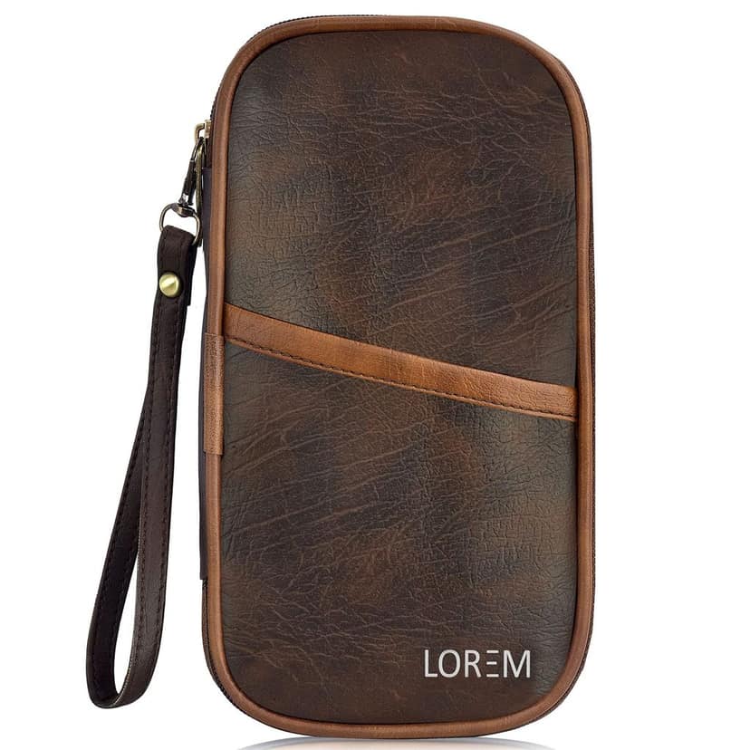 Family Passport, Cards, and Checkbook Holder Organizer in Premium Faux Leather for Men & Women - Brown & Tan OG05-B