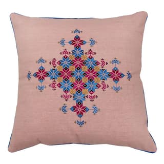 Garvi Gurjari (A Gujarat Govt Enterprise Cotton Peach Soof Embroidery Cushion Cover(GGCSCCC08)