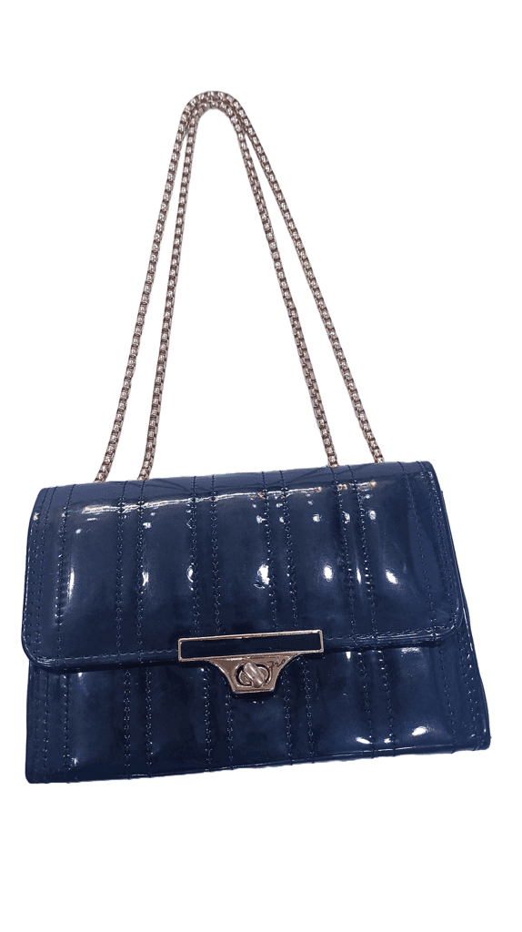 Black Quilted Faux Leather Chain Strap Shoulder Bag