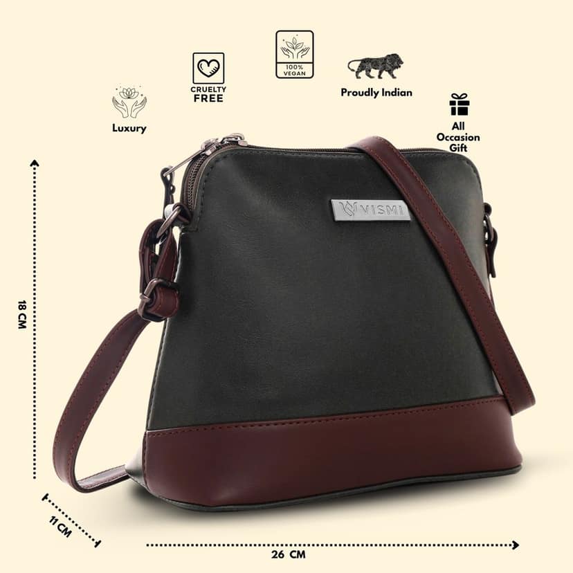 VISMIINTREND Crossbody Bag for Women, Girls | Stylish Shoulder Bag | Pu Leather Adjustable Travel Bags | Birthday Gift for Wife | Mother | Diwali Gift view 7