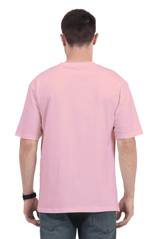 Clothikoo Classic Oversized T-Shirt (Baby Pink Colour, 240 GSM) view 2
