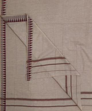 Brown Sambalpuri Handwoven Ikat Cotton Joda SFSJOD1596