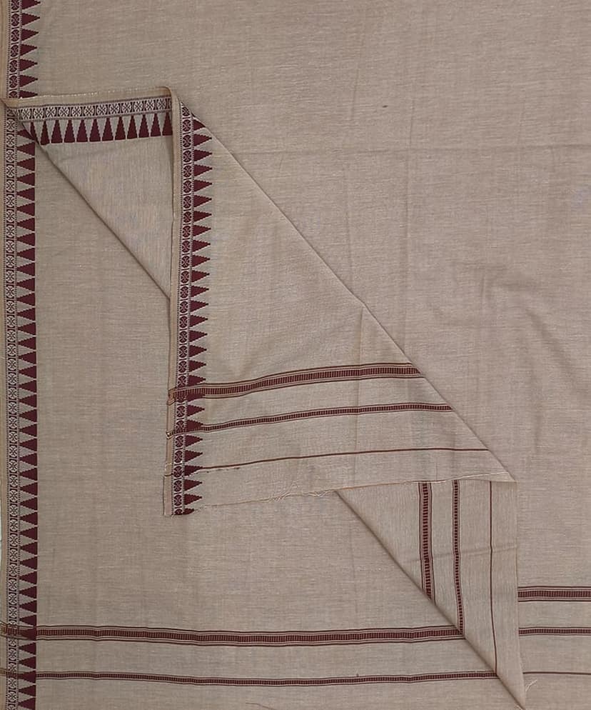 Brown Sambalpuri Handwoven Ikat Cotton Joda SFSJOD1596