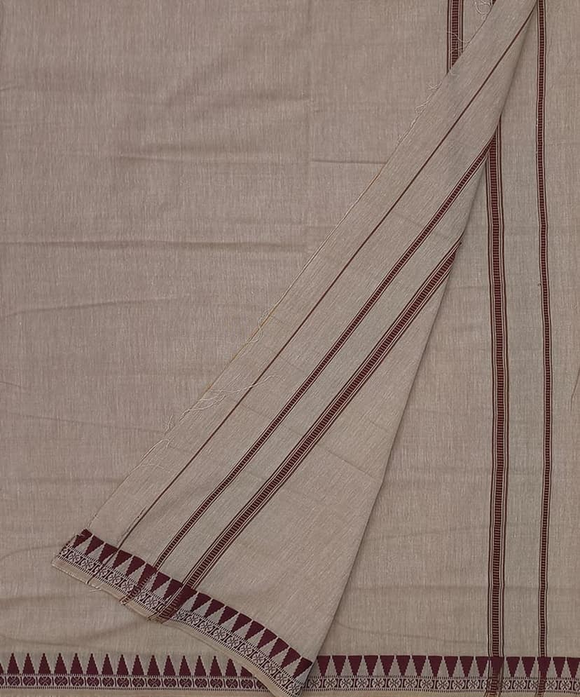 Brown Sambalpuri Handwoven Ikat Cotton Joda SFSJOD1596 view 2