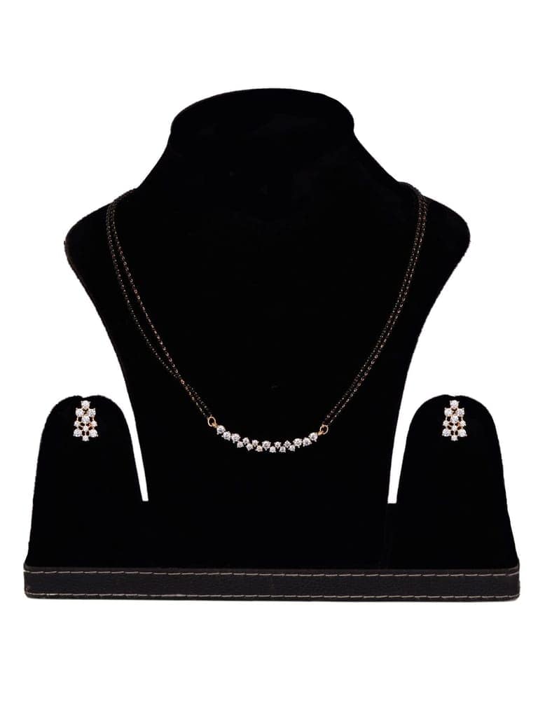 Gold Plated White AD Studded Mangalsutra Earrings view 8