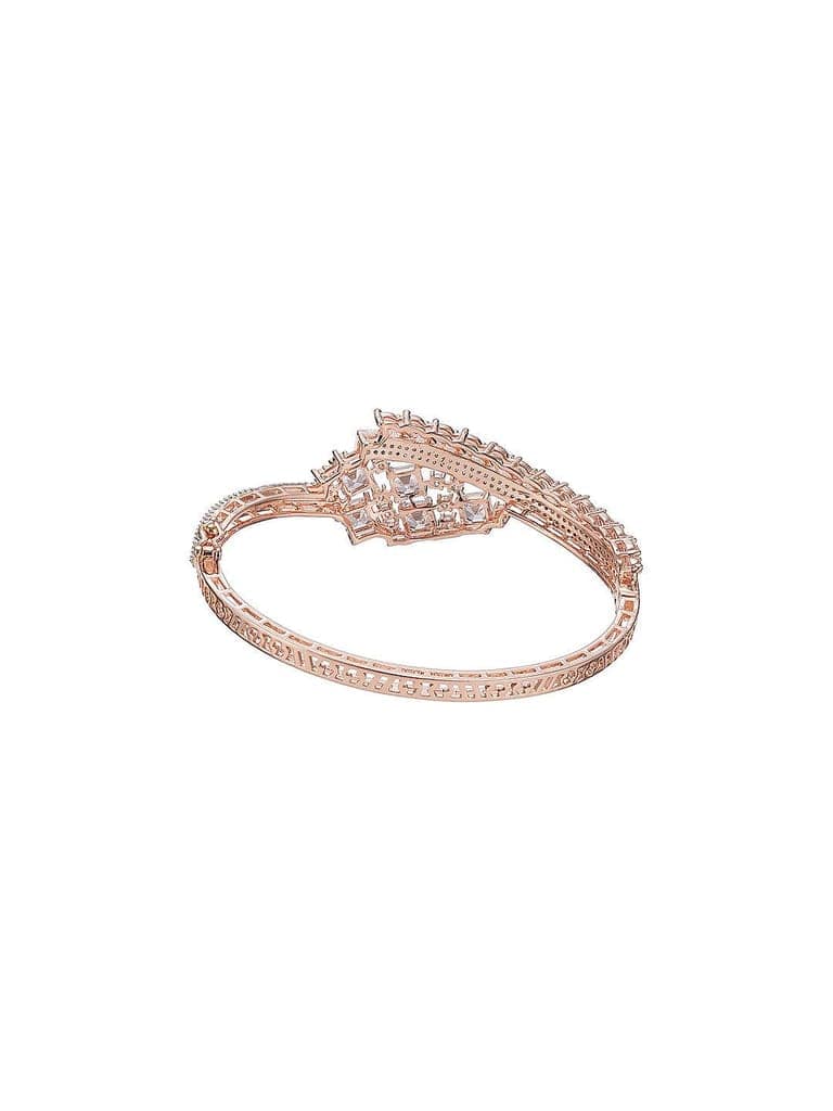 Rose Gold Toned AD Studded Quirky Statement Bangle Bracelet view 8
