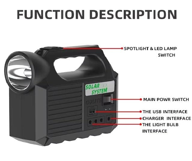 Solar Powered LED Emergency Light Kit with Flashlight view 3