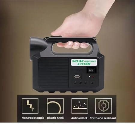 Solar Powered LED Emergency Light Kit with Flashlight view 7