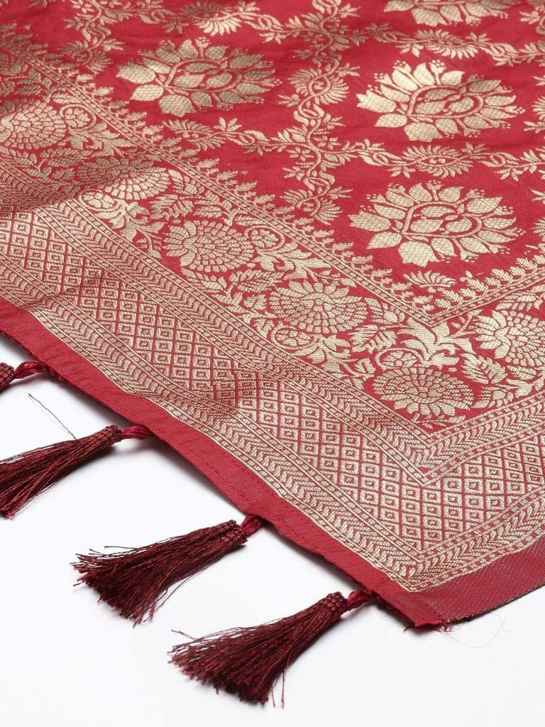 Women's Fancy Woven Banarasi Silk Dupatta view 3