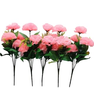 Hidooa - Pink Carnations Artificial Flower ( Pack of 5 )