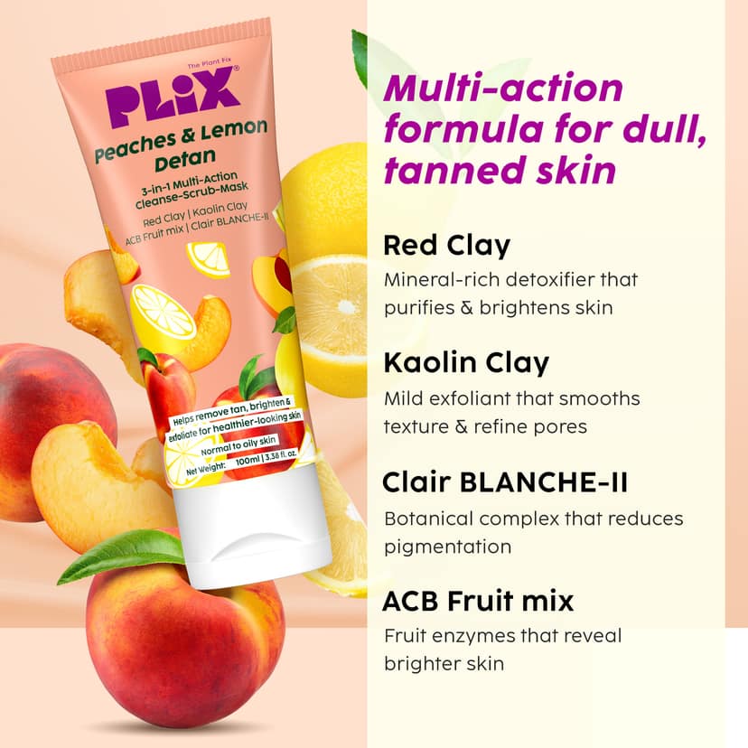 Peaches & Lemon Detan 3-in-1 Multi-Action Cleanse-Scrub-Mask __Pro Pack__ view 7