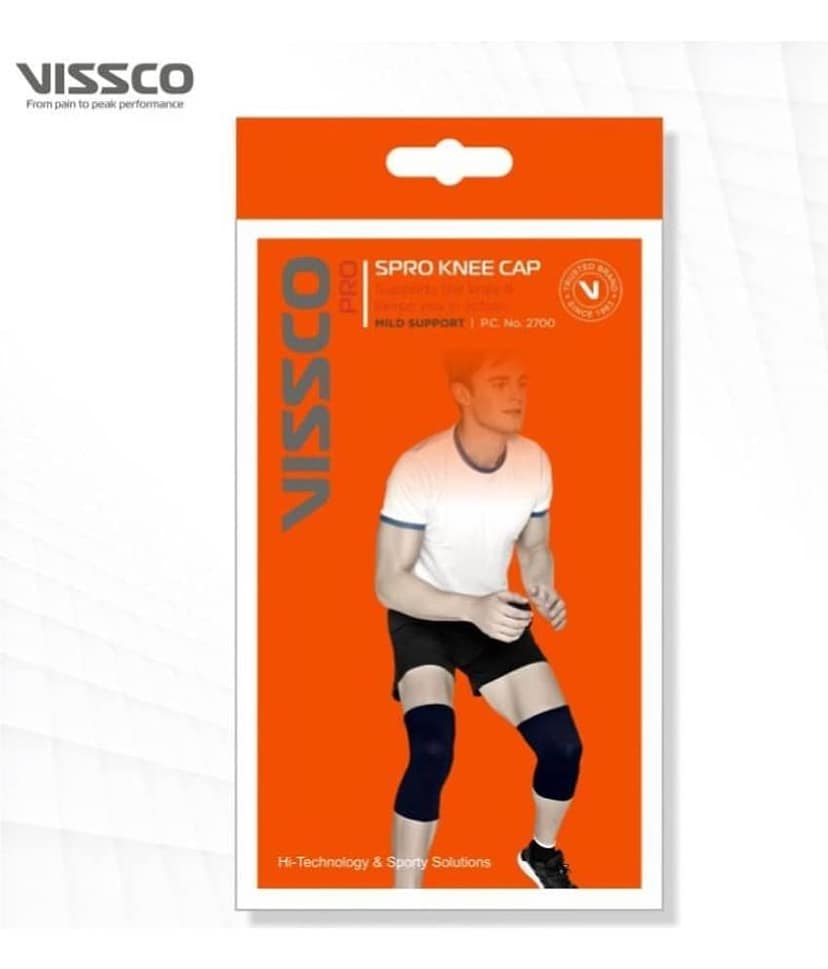 Vissco Spro Knee Cap Plus, Ideal mild support for free Knee movement - Color - Black (IN PAIR) - Small view 2