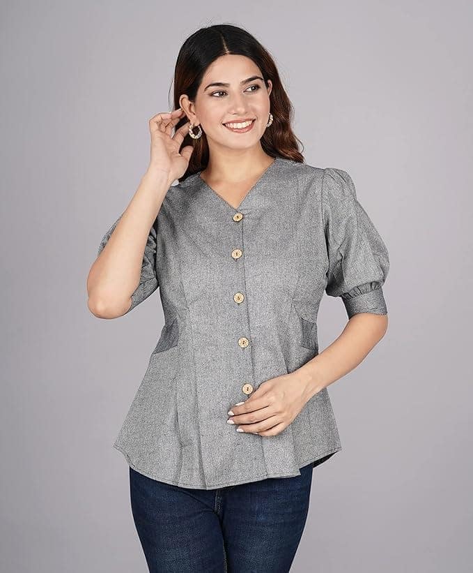 Radhey Textiles Presents Girls Top 'V' Neack Button South Cotton Top for Girls view 4