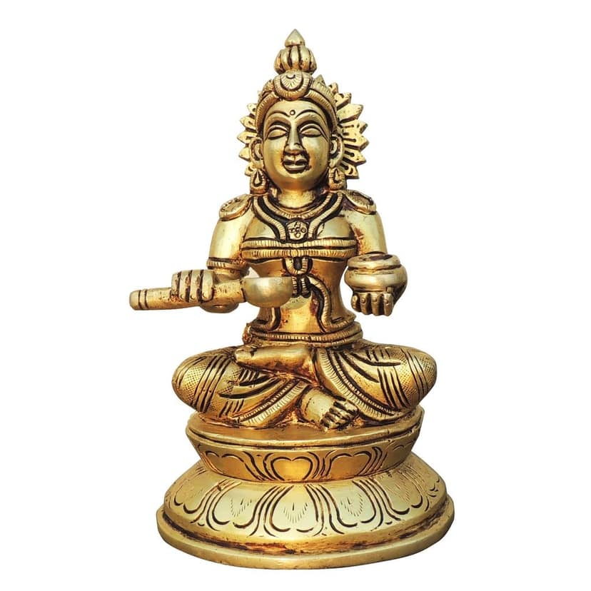 Handcrafted Brass Maa Annapurna Devi God Idol Statue for Home Temple, Height : 7.2 Inch (BSMAS1087 D) view 2