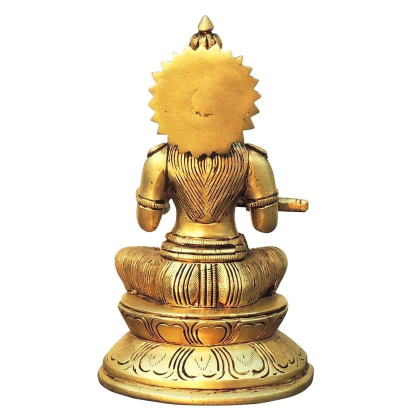 Handcrafted Brass Maa Annapurna Devi God Idol Statue for Home Temple, Height : 7.2 Inch (BSMAS1087 D) view 3