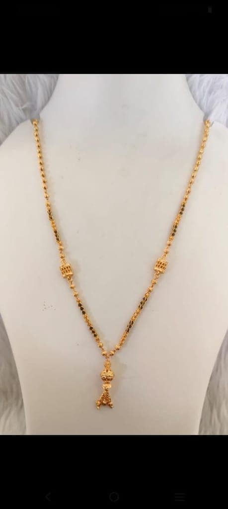 Yellow Gold Mangalsutra Tanmaniya With Pendant For Women