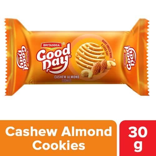 Britannia Good Day Cashew Almond Cookies - Crunchy, Ready To Eat, 30 g