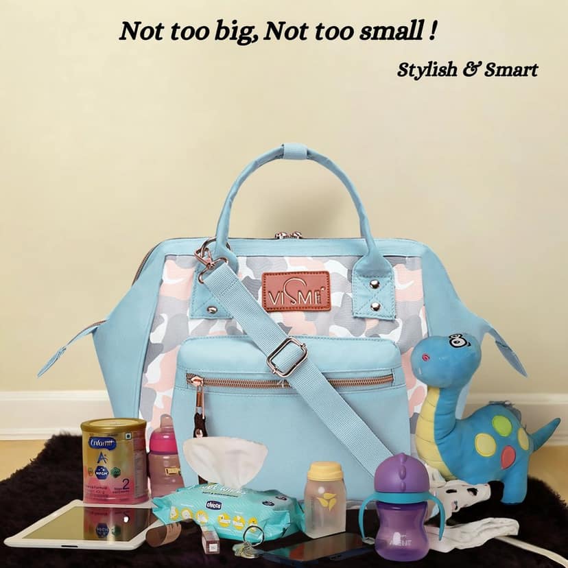 VISMIINTREND Diaper Bags for Mom | Travel Maternity Backpack Bags | Water Resistant | Premium Oxford Fabric | Gifts for Mom to Be | Baby Shower Gift view 7