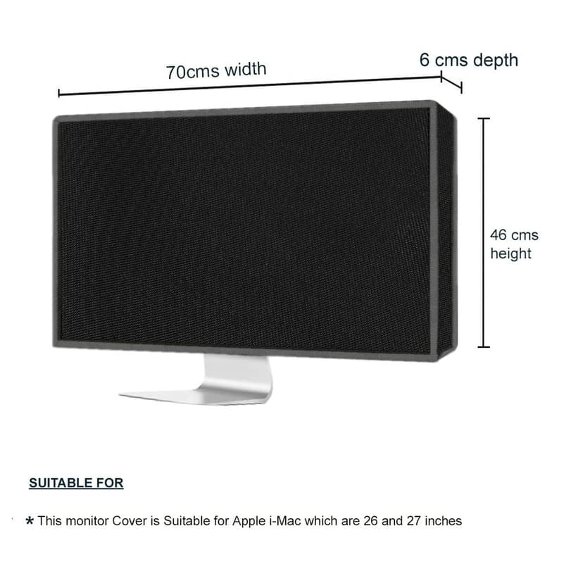 PalaP Super Premium Dust Proof Monitor Cover for HP All in ONE Desktop 27 inches (Black) view 3