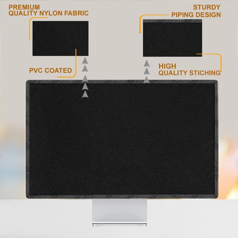 PalaP Super Premium Dust Proof Monitor Cover for HP All in ONE Desktop 27 inches (Black) view 4