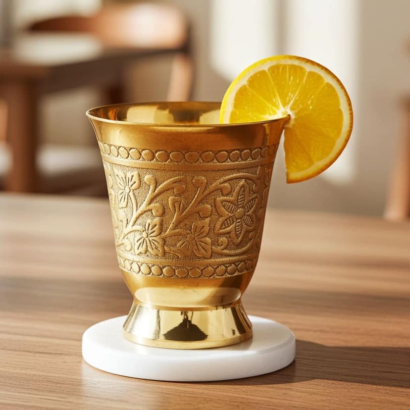 Pure Brass Glass, 140 Ml (ZMAS268 E)