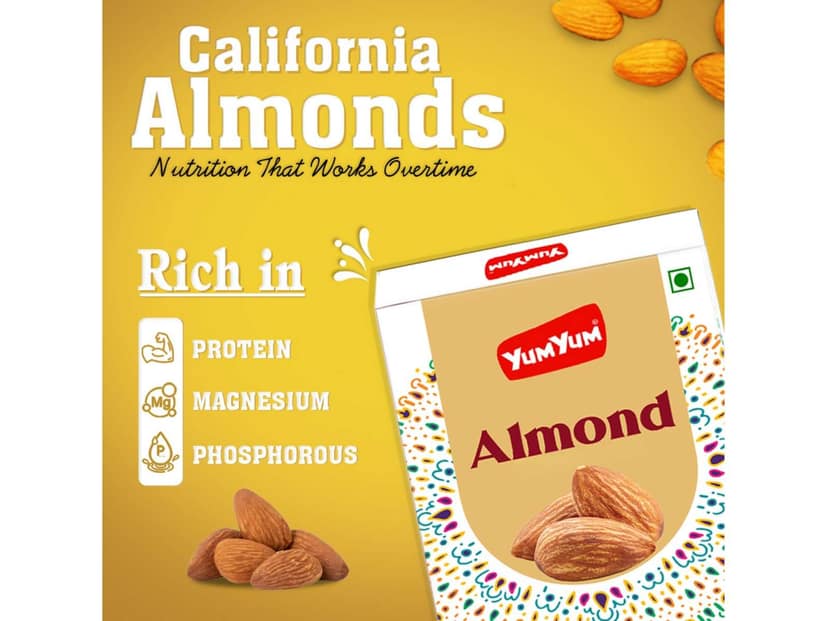 Yum Yum California Almonds 100 gm - YUM YUM - 100 Gram view 3