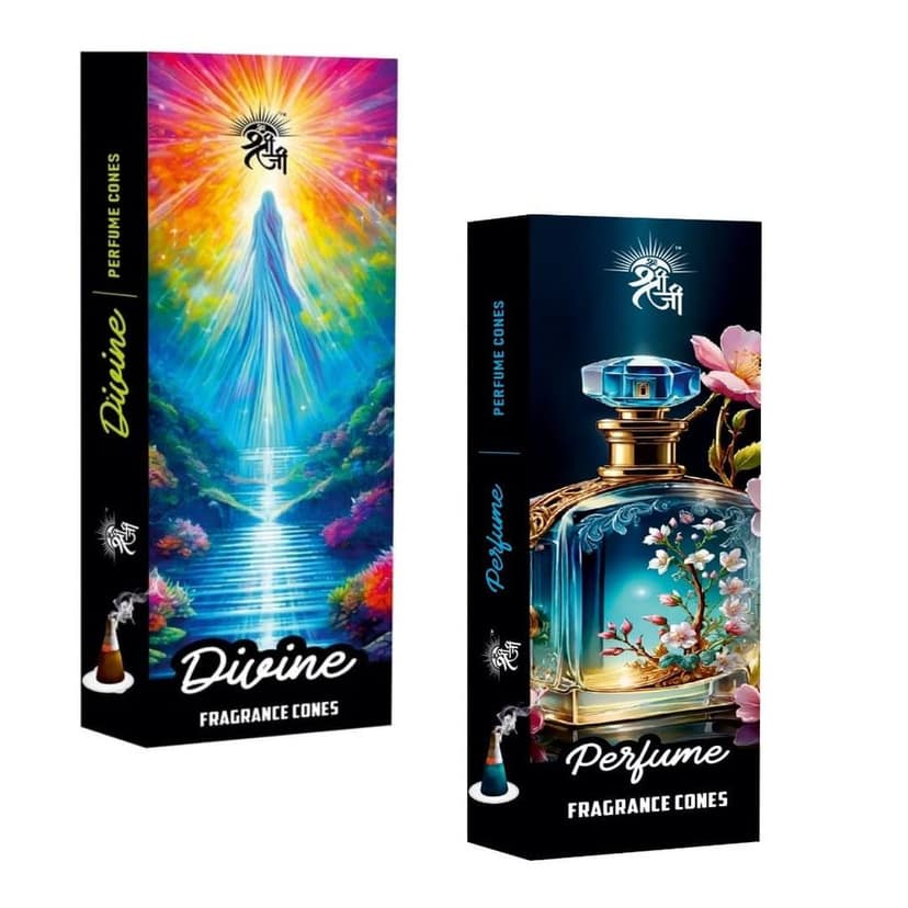 Shri Shriji Flam Aromatic Peace Divine Combo � Premium Fragrance Incense Collection for Pooja, Meditation & Home Ambience � Mixed Pack of Dhoop Cones