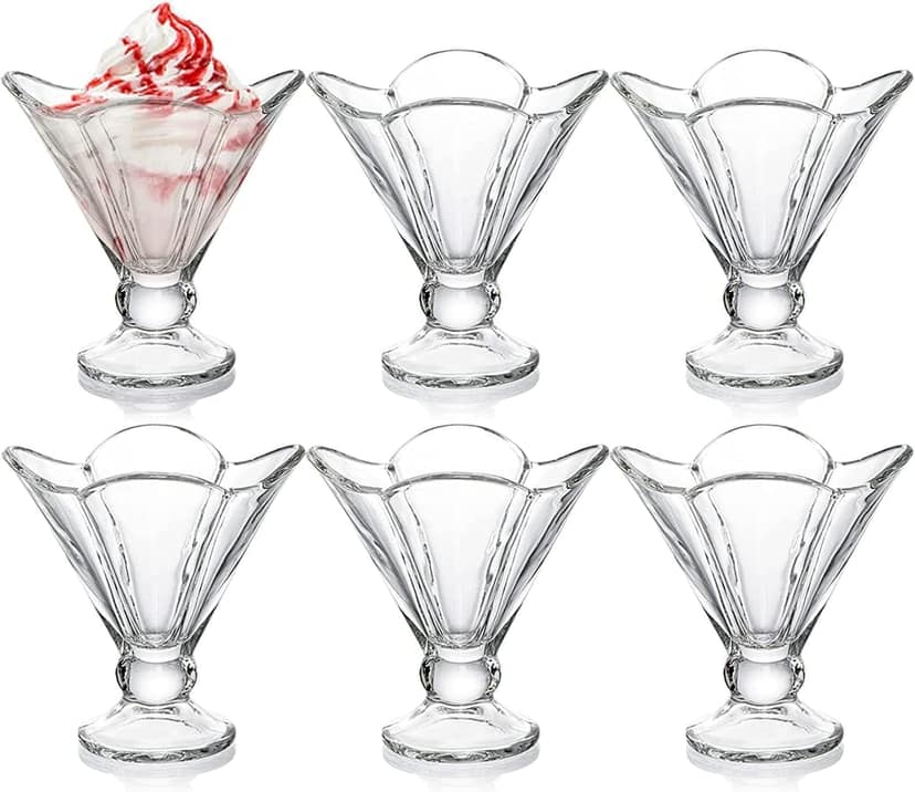 Ice Cream Dessert Bowl | Crystal Glass Dishes | Elegent Bowls for Serving Ice Cream, Pudding & Other Desserts | Ideal for Gifting & Daily use |