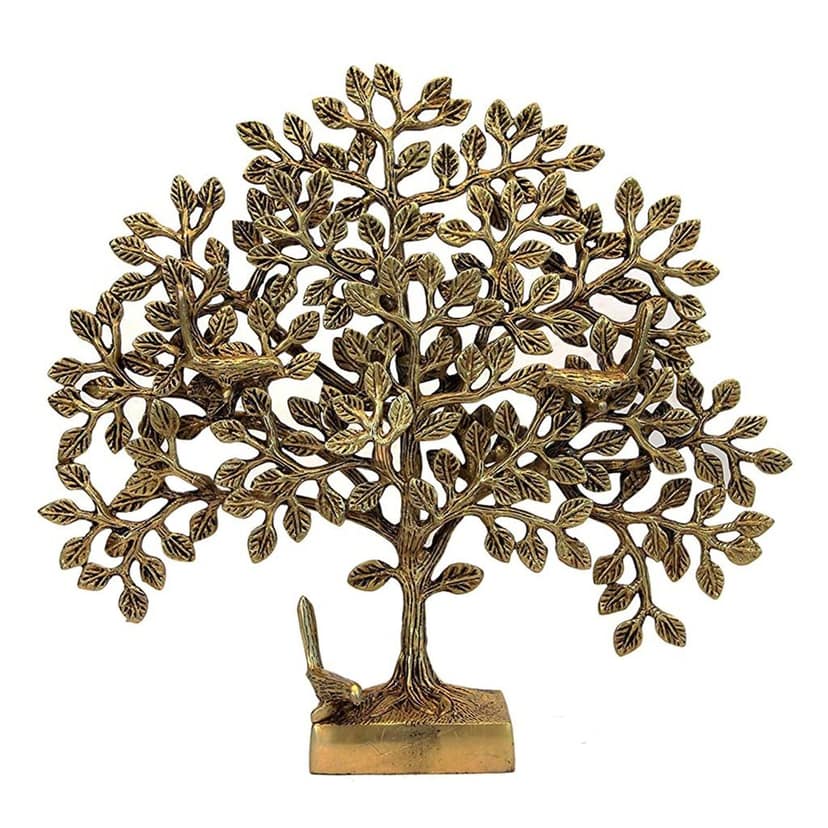 Brass Tree Wall Hanging Showpiece - Vintage Decorative Statue, Height : 11.5 Inch (BSMAS1297 C) view 2