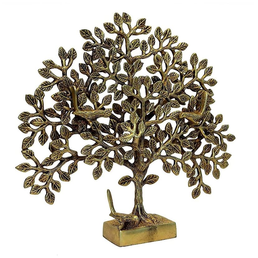 Brass Tree Wall Hanging Showpiece - Vintage Decorative Statue, Height : 11.5 Inch (BSMAS1297 C) view 4