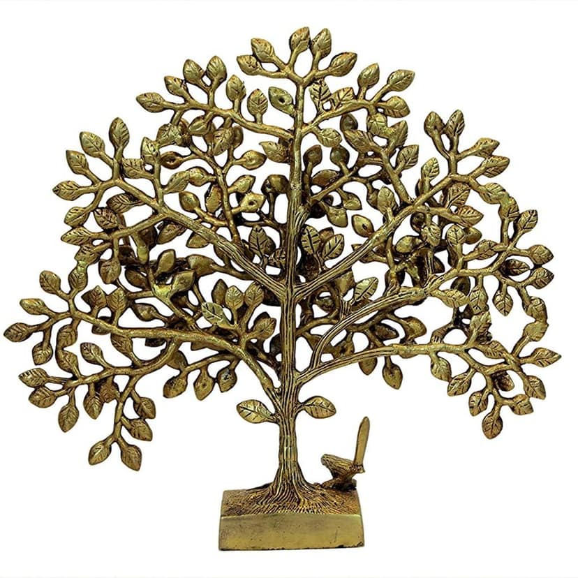 Brass Tree Wall Hanging Showpiece - Vintage Decorative Statue, Height : 11.5 Inch (BSMAS1297 C) view 5