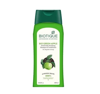 BIOTIQUE Fresh Daily Purifying Shampoo & Conditioner - Green Apple, For Oily Scalp & Hair, 400 ml