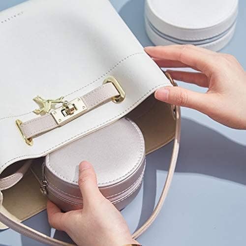 Round Mini PU Leather Small Jewelry Box view 4