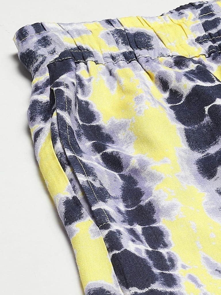 Women Yellow Tie & Dye Regular Shorts view 6