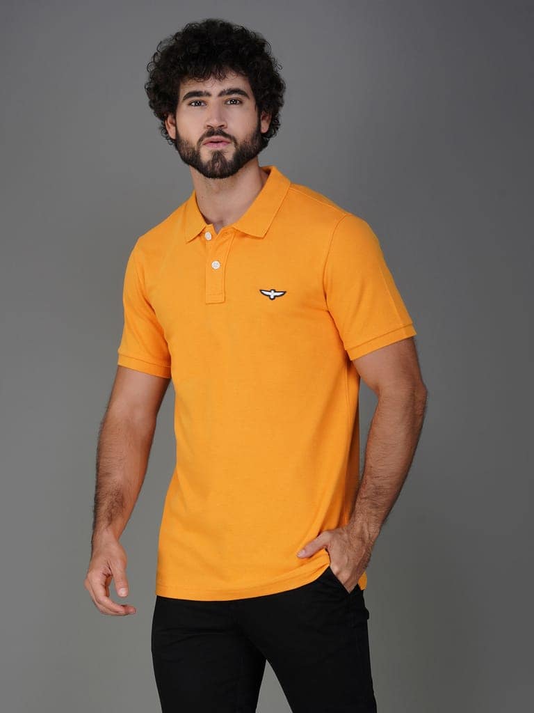 Solid Polo Shirt - APRICOT view 7