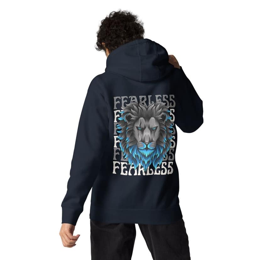 Clothikoo Premium Lion Printed Edition Hoodie (400 GSM, Navy Blue Colour) view 6