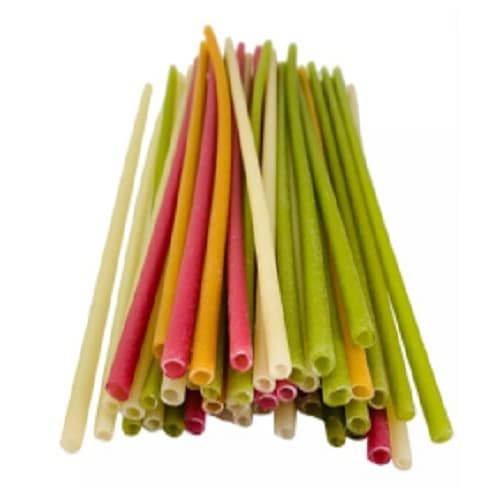 Edible Straw 6.5 mm Dia X 210 mm Length - Multicolor (50 Pcs)