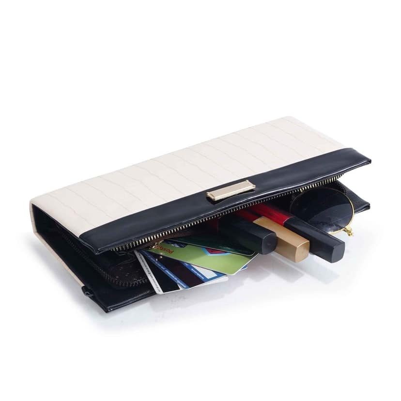 Women's Framed Foldover Clutch | Detachable Chain Sling Strap | Ladies Purse Wallet view 3