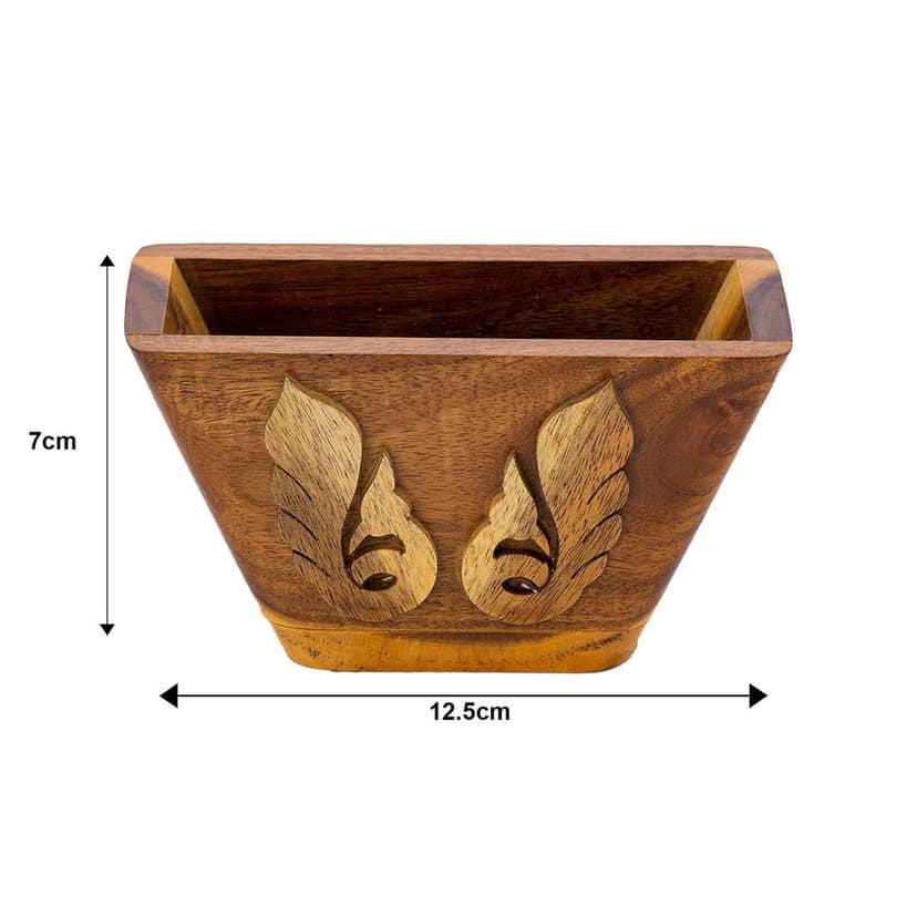 SOWPEACE Handcrafted Wooden Pen Stand Trapezium “Trapezium of greatness” showpiece, premium artisan made tabletop home decor for living r view 2