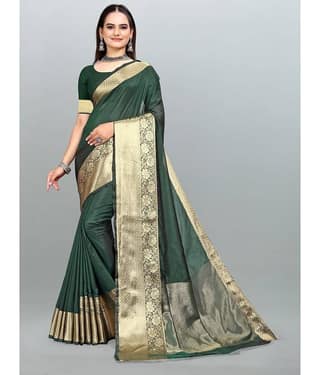 Om Shantam Sarees Organza Self Design Saree With Unstitched Blouse Piece ( Peach )