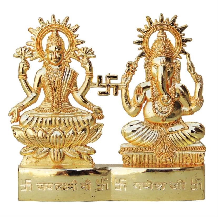 Aluminium Lakshmi Ganesh Darbar Statue for Home Temple & Gift Purpose, Height : 4 Inch (ASMAS192 C) view 2